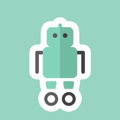 Sticker line cut Robot. suitable for Toy symbol. simple design editable. design template vector. simple symbol illustration
