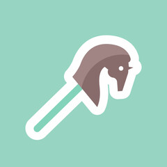 Sticker line cut Horse head. suitable for Toy symbol. simple design editable. design template vector. simple symbol illustration