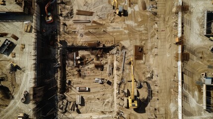 Aerial View of Construction Site
