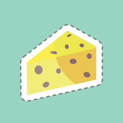Sticker line cut Cheese. suitable for Garden symbol. simple design editable. design template vector. simple symbol illustration