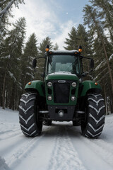 off road vehicle tractor in the snow