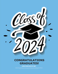 class of 2024 congratulations graduates vector graphic design