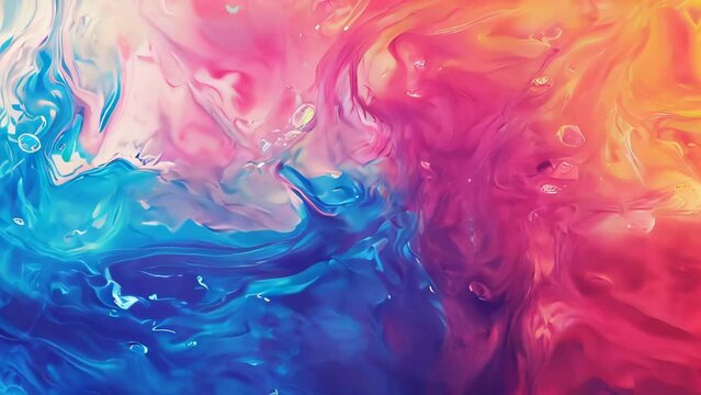 Colorful abstract paint background. Acrylic colors mixing in water.