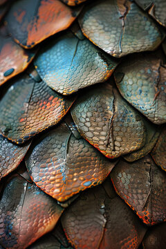 A closeup of a snakeskin texture pattern
