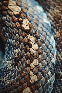 A closeup of a snakeskin texture pattern