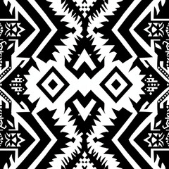A black and white patterned design with a lot of detail