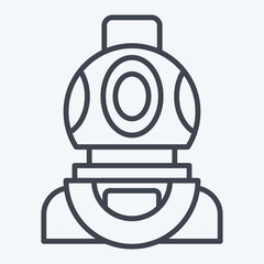 Icon Diving Helmet. related to Diving symbol. line style. simple design illustration