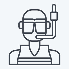 Icon Diving Glasses. related to Diving symbol. line style. simple design illustration