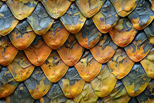 A closeup of a snakeskin texture pattern