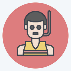 Icon Life Jacket. related to Diving symbol. color mate style. simple design illustration