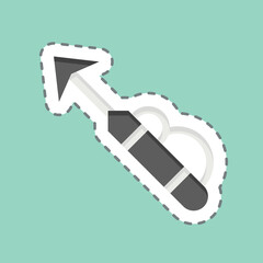 Sticker line cut Harpoon. related to Diving symbol. simple design illustration