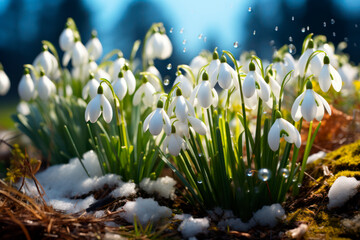 spring flowers in the snow
