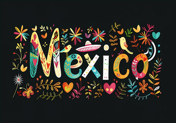 Mexico motifs such as fiesta flowers - obrazy, fototapety, plakaty