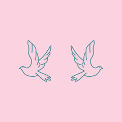 Love Birds Illustration minimalistic