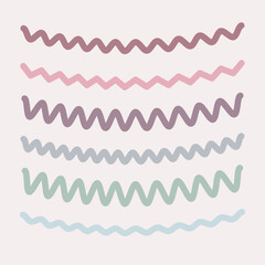 Colorful minimalistic wavy line illustration, wedding art