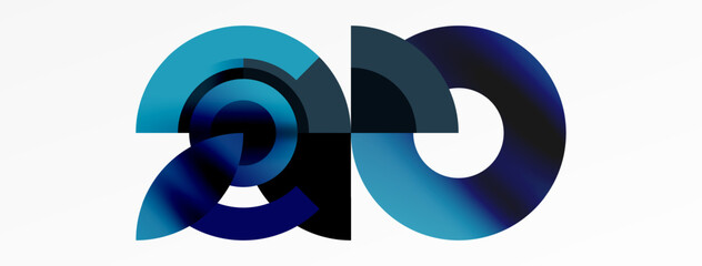 Round elements and circles geometric minimal composition background. Vector Illustration For Wallpaper, Banner, Background, Card, Book Illustration, landing page