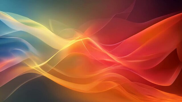 abstract background with smooth lines in orange, yellow and blue colors
