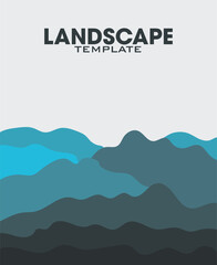 landscape with mountains, Vector Landscape Template Illustration