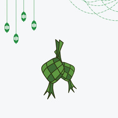 Illustration vector of ketupat isolated in white background