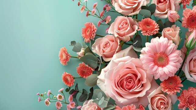 Beautiful pink roses , Generative ai, 