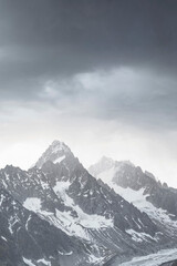 Fototapeta na wymiar Chamonix Alps in France covered in snow
