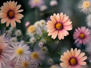 Fototapeta premium Beautiful Flower With Blur And White Background Generative ai 