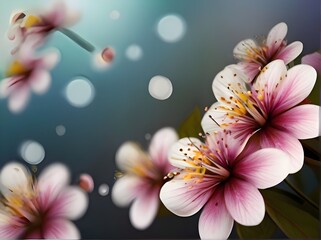 Beautiful Flower With Blur And White Background Generative ai 