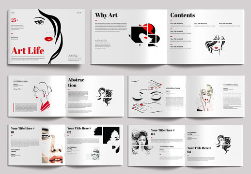 Art Exhibition Template Catalog Design Layout