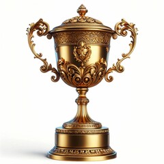 Fototapeta na wymiar world gold trophy cup on white background