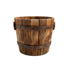 Simple chunky style pixar woodenbucket stylized 3D  PNG