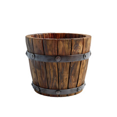 Simple chunky style pixar woodenbucket stylized 3D  PNG