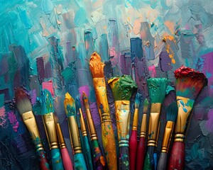 Bring paintbrushes to life with emotion through a unique worms-eye view perspective Imagine a world where brushes connect with the artists feelings, 