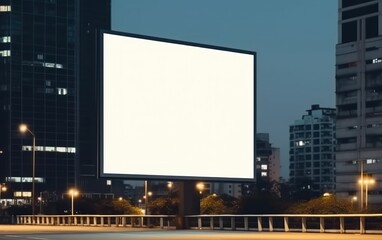 advertising billboard on city night mockup