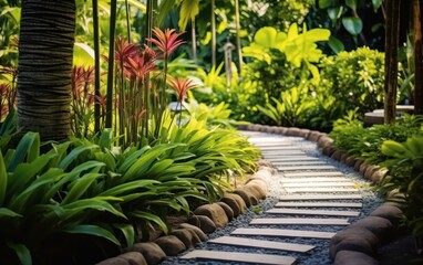 Obraz premium Alley in tropical garden