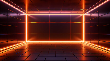 Modern futuristic neon room background