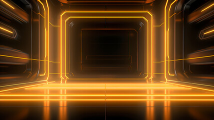 Modern futuristic neon room background