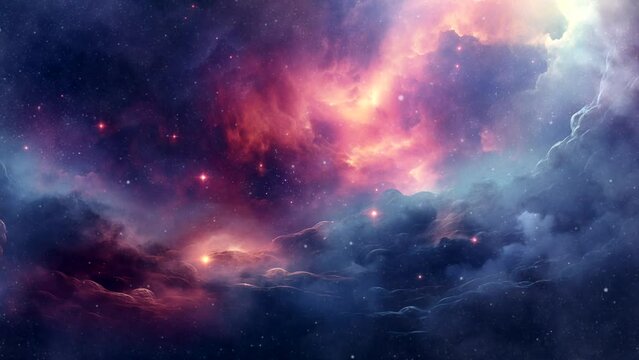 Space concept with colorful nebula background. seamless looping 4k time-lapse video background