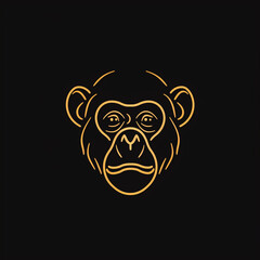 猿のシンプルなロゴ/Simple Logo of a Monkey/Generative AI	