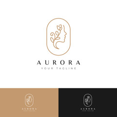 Beauty brand logo design - Replaceable text