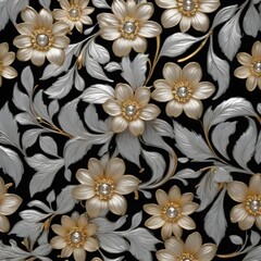 seamless floral pattern design art work for textile fabrics.