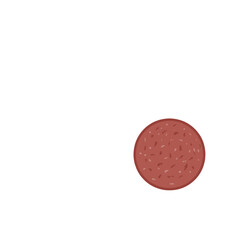 Salami Slice Flat Vector Illustration 