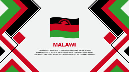 Malawi Flag Abstract Background Design Template. Malawi Independence Day Banner Wallpaper Vector Illustration. Malawi Banner