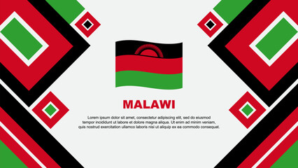 Malawi Flag Abstract Background Design Template. Malawi Independence Day Banner Wallpaper Vector Illustration. Malawi Cartoon