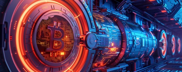 Craft a detailed and engaging illustration showcasing the side view of a vault symbolizing the security challenges in safeguarding cryptocurrency