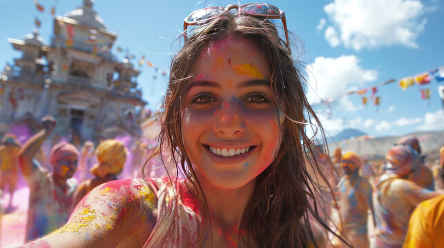 Embrace the vibrancy of the Holi Festival with lively and colorful images.