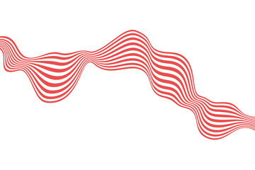 Abstract element, wavy, curved lines. Vector illustration of stripes with optical illusion, isolated on white background. - 766108782