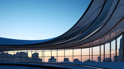 Futuristic architecture, 3D rendering of skyscraper building with glass windows