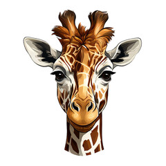 High-quality giraffe face vector art PNG 
