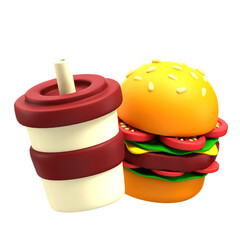 3d iconset fast food illustration