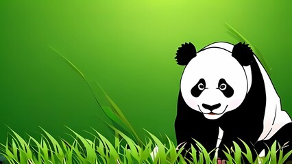 panda on green grass